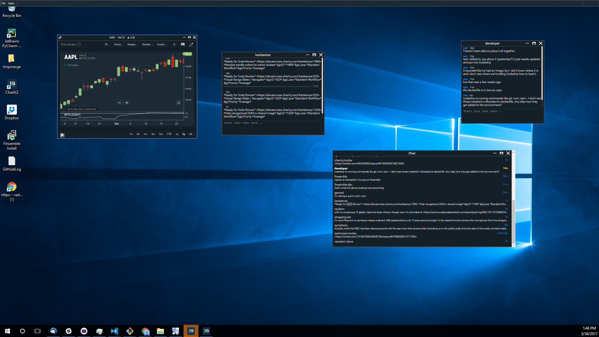 Finsemble up and running