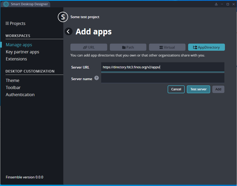 Adding an app directory