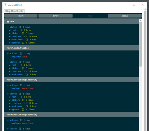 Interop Service&#39;s Redux devtools