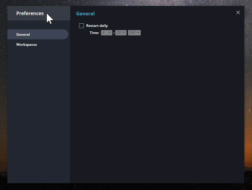 User preference component