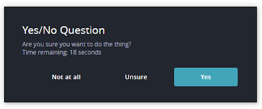 A Yes/No dialog