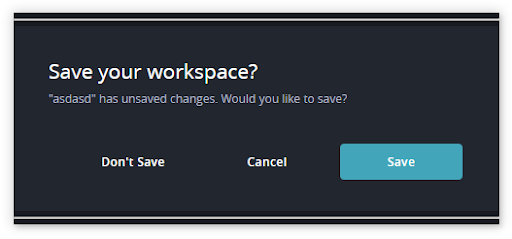 A Yes/No dialog used as a template